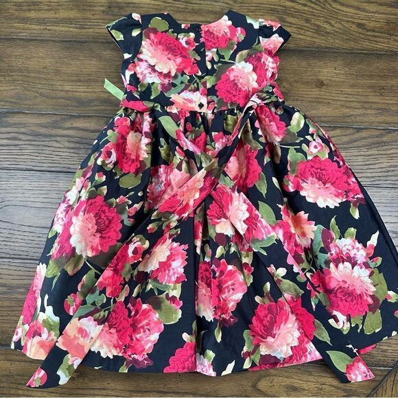 Laura Ashley Black Pink Floral Dress - Picture 4 of 6